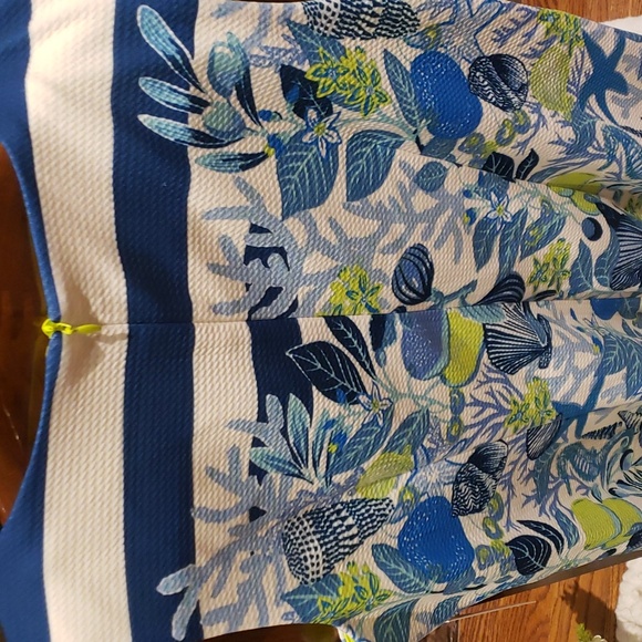 Nwt Eliza J dress blue white lemon green - Picture 11 of 15